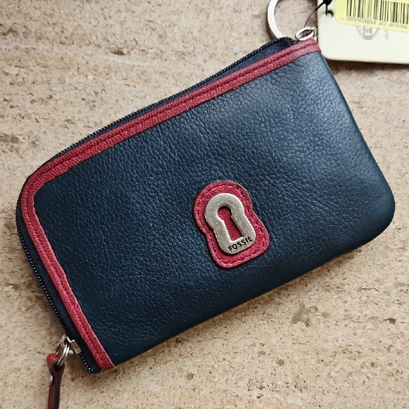 Fossil Ruby Zip Coin Purse Blue Floral - Picture 5 of 8